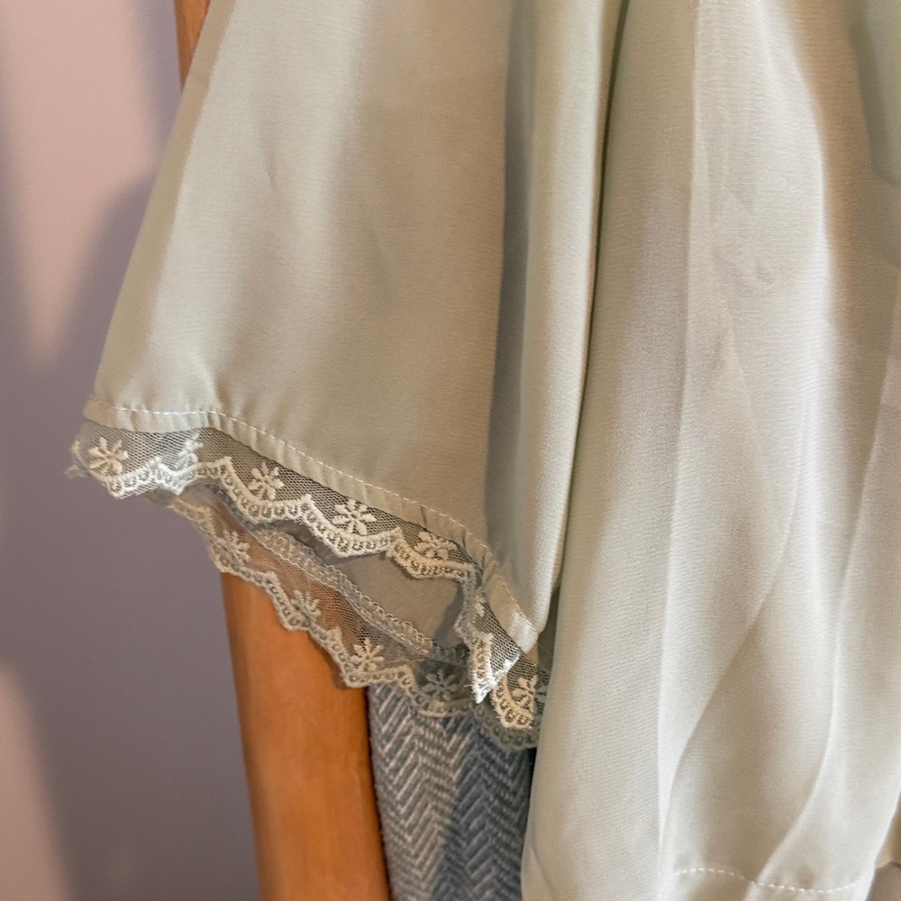 Amazon Sheer Olive Lace Blouse - Picture 4 of 5